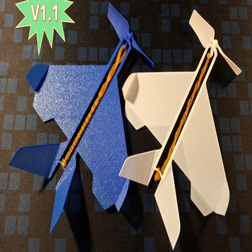 Flying Rubber Band Powered Airplane 3D Print STL